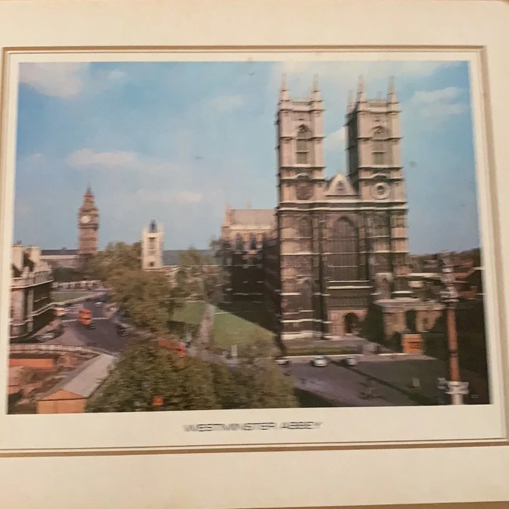 6 ENGLAND SOUVENIR COASTERS CORK BACKING DEPICTING TOURIST ATTRACTIONS LANDMARKS